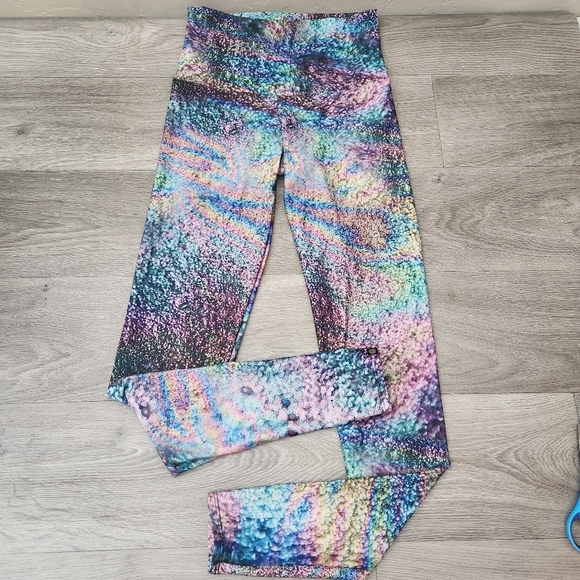 ONZIE Blue Purple Leggings S/M Galaxy Compression High Waisted‎ Workout  Wear - Picture 2 of 11